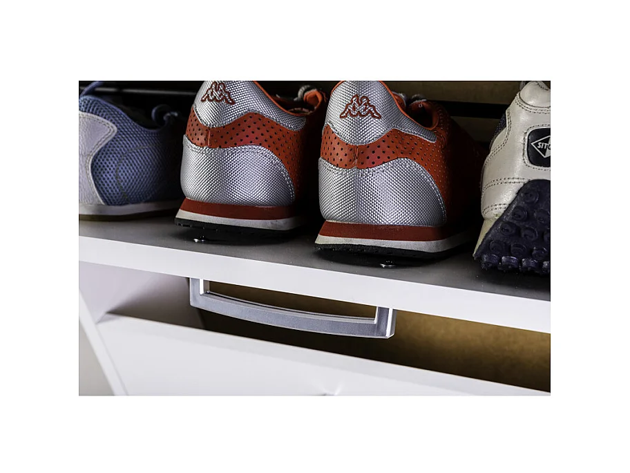 Meuble à chaussures décor blanc 3 tiroirs 9 paires H.100 cm - TIDY