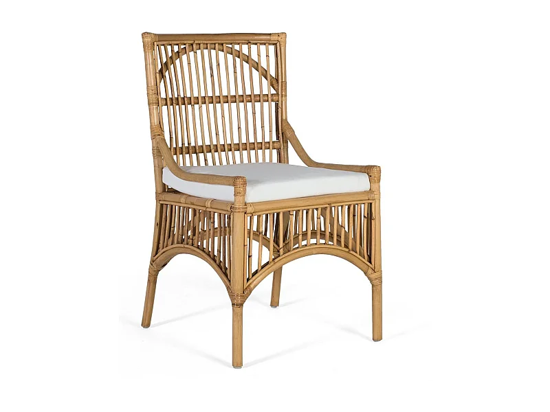 Set mit 2 Stühlen aus Rattan und Metall