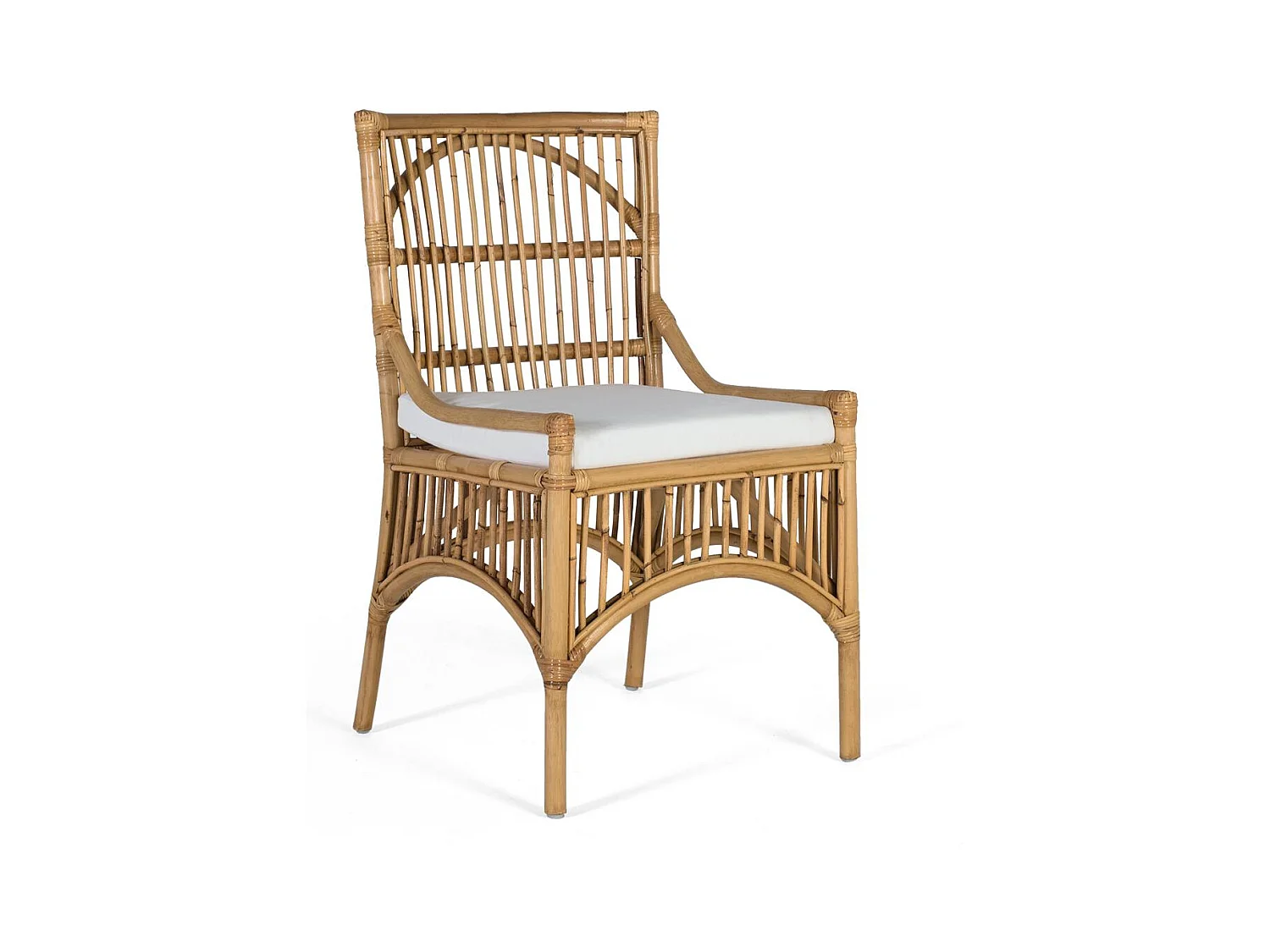 Ensemble de deux chaises en rotin avec coussins rembourrés