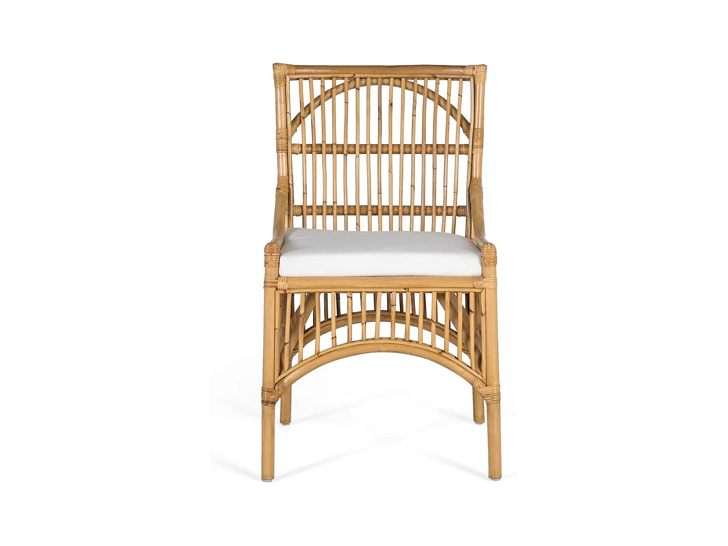 Ensemble de deux chaises en rotin avec coussins rembourrés