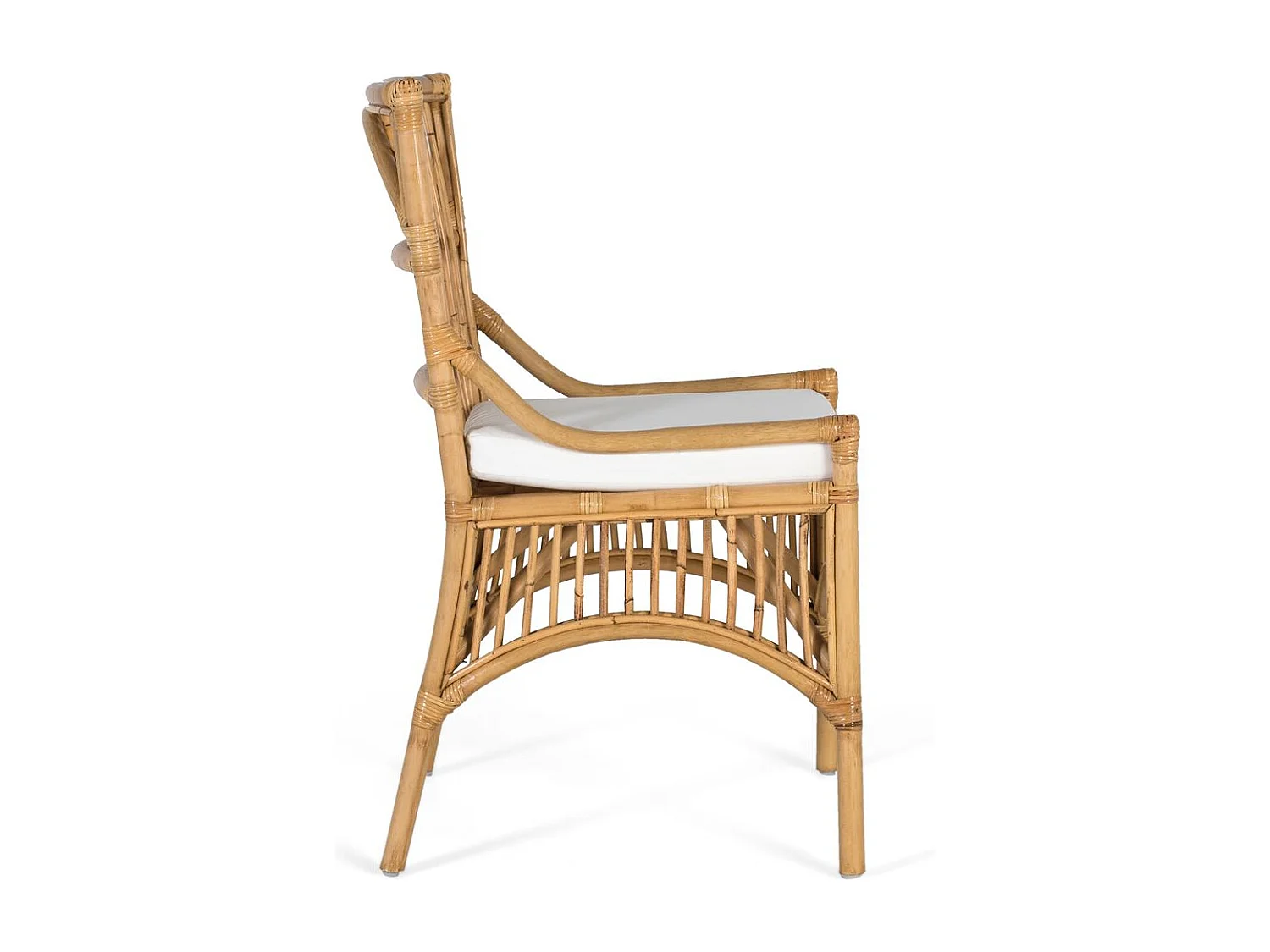 Set di due sedie in rattan con cuscini imbottiti