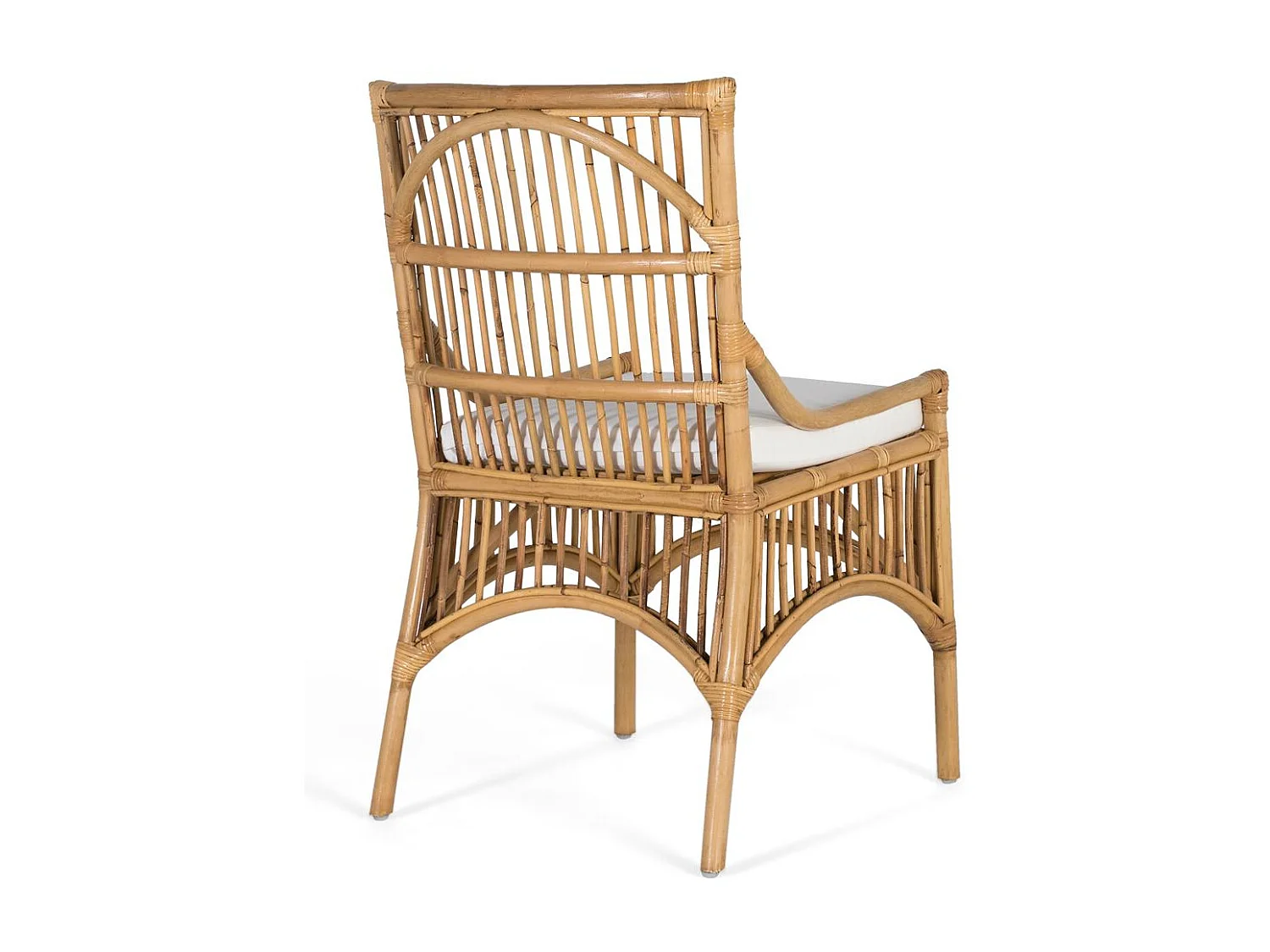 Set di due sedie in rattan con cuscini imbottiti