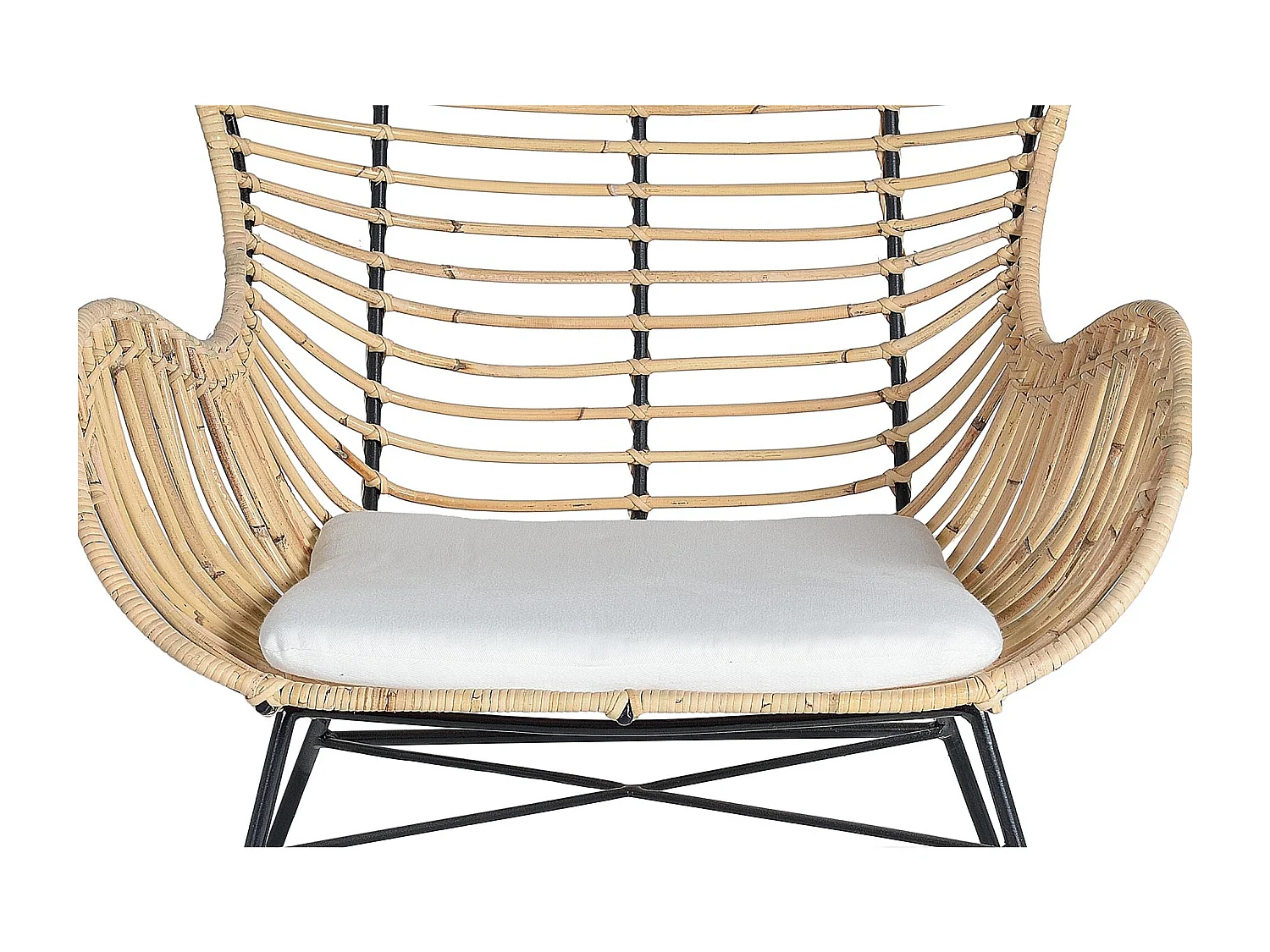 Set 2 sedie in rattan e metallo