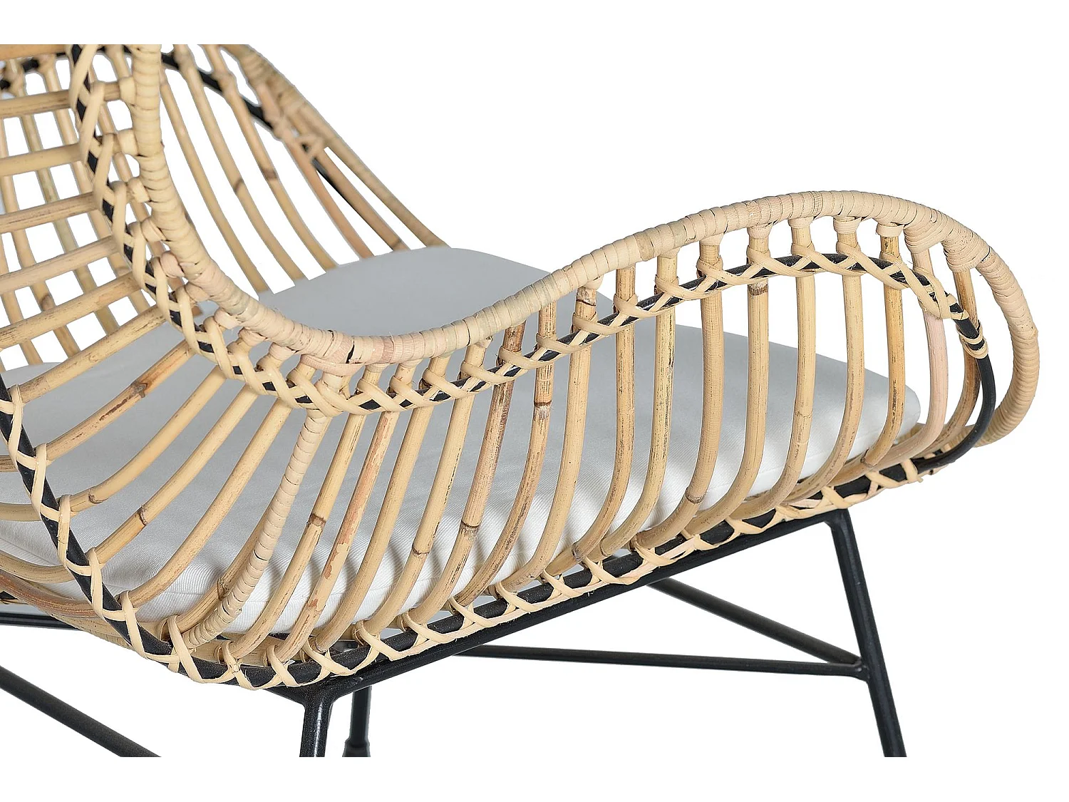 Set 2 sedie in rattan e metallo