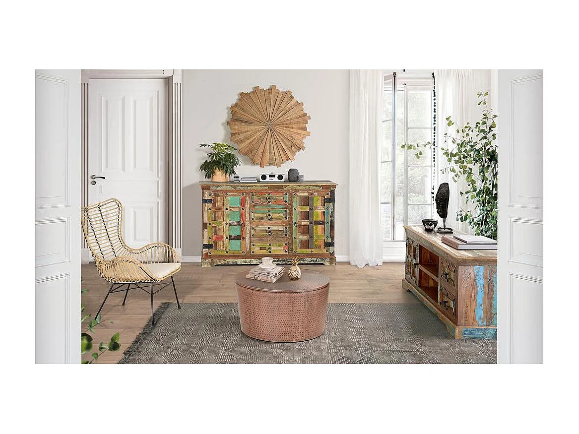 Set 2 sedie in rattan e metallo