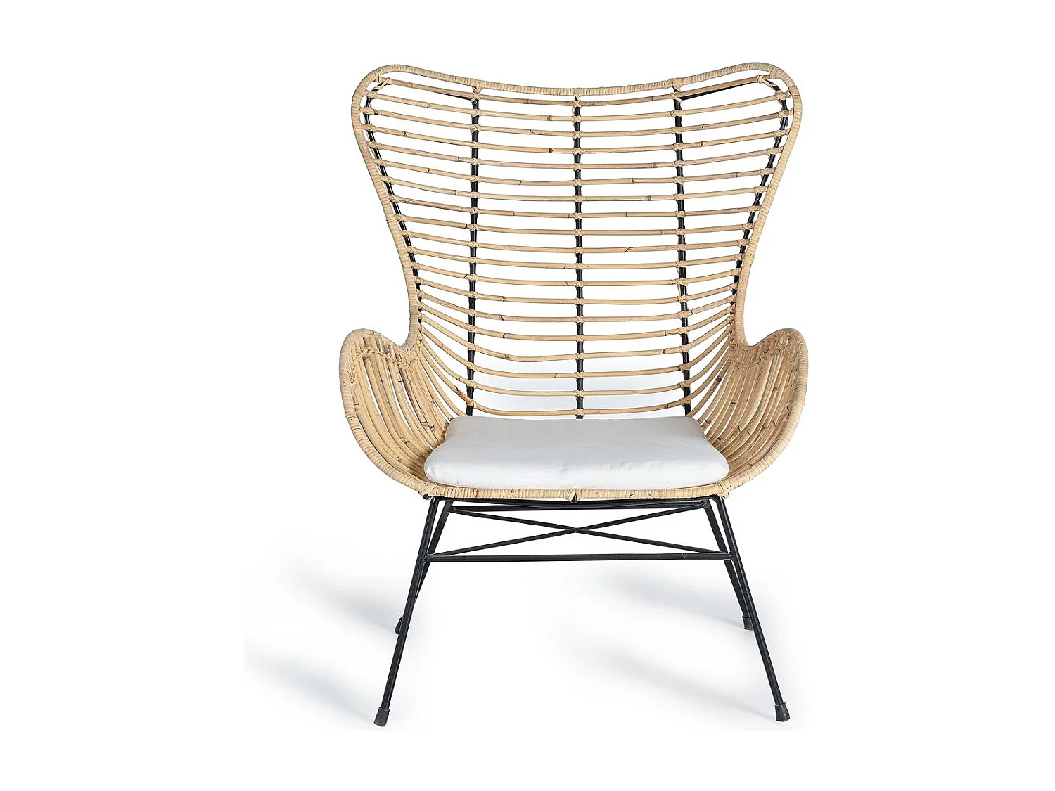 Set 2 sedie in rattan e metallo