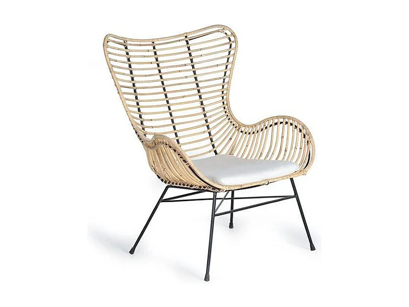 2er - Set  Stühle aus Rattan und Metall