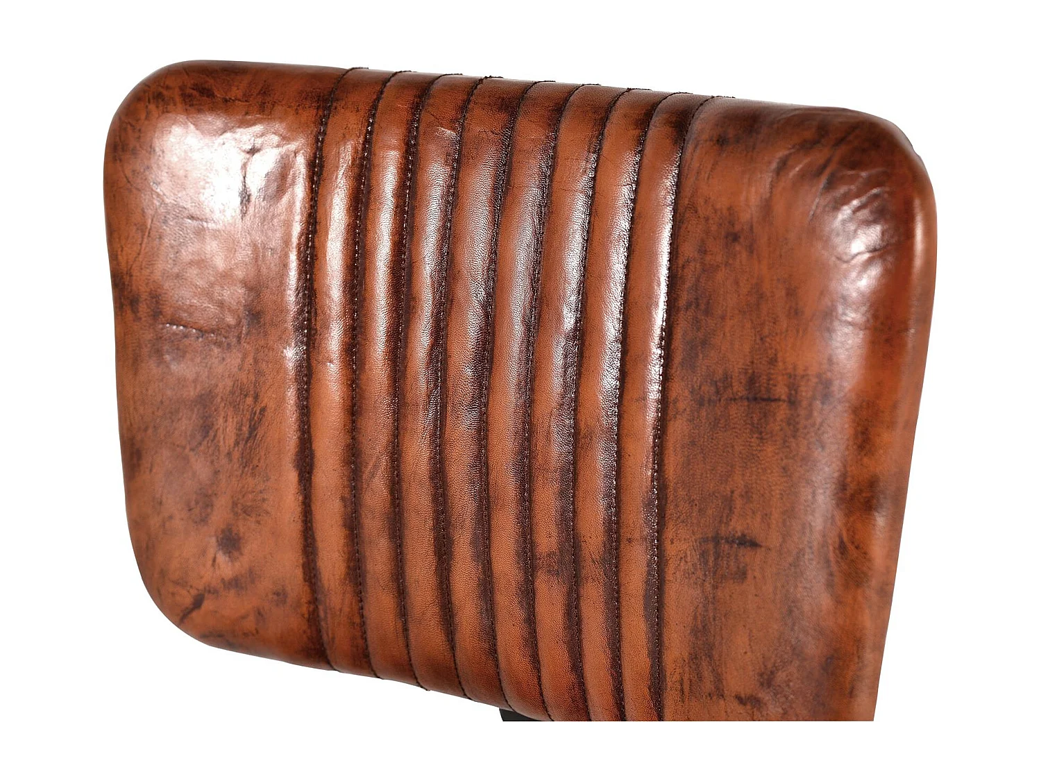 Stuhl mit braunem Naturlederbezug