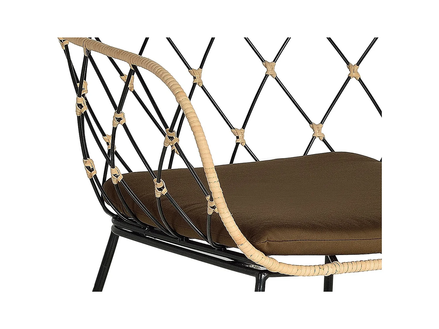 Set mit 4 Rattansesseln und Metallbeinen