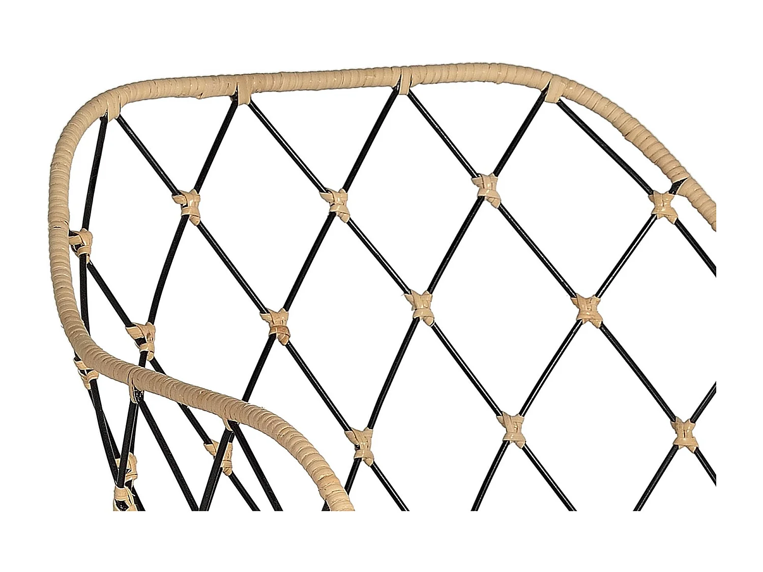 Lot de 2 fauteuils en rotin et pieds en métal