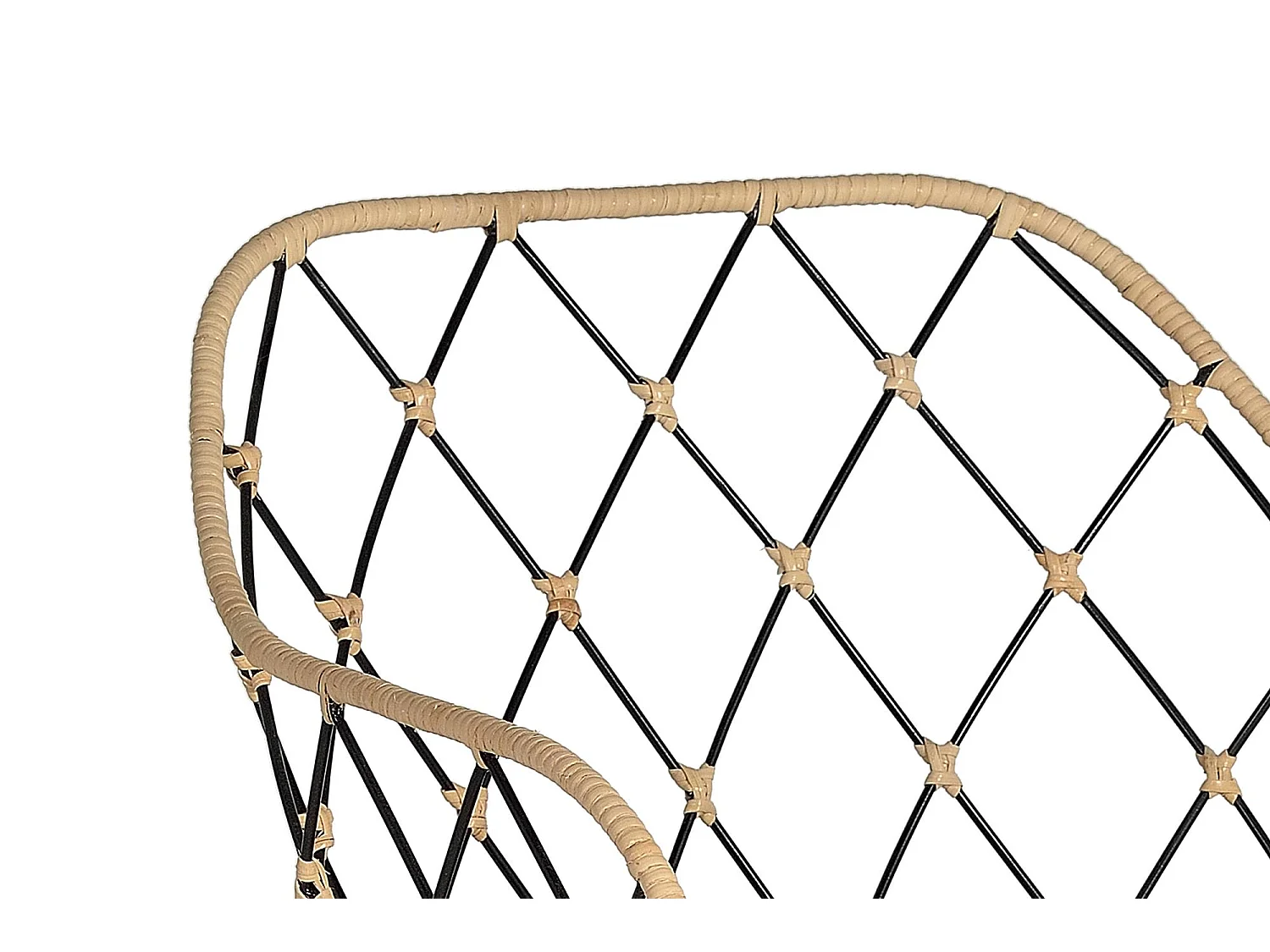 Lot de 2 fauteuils en rotin et pieds en métal