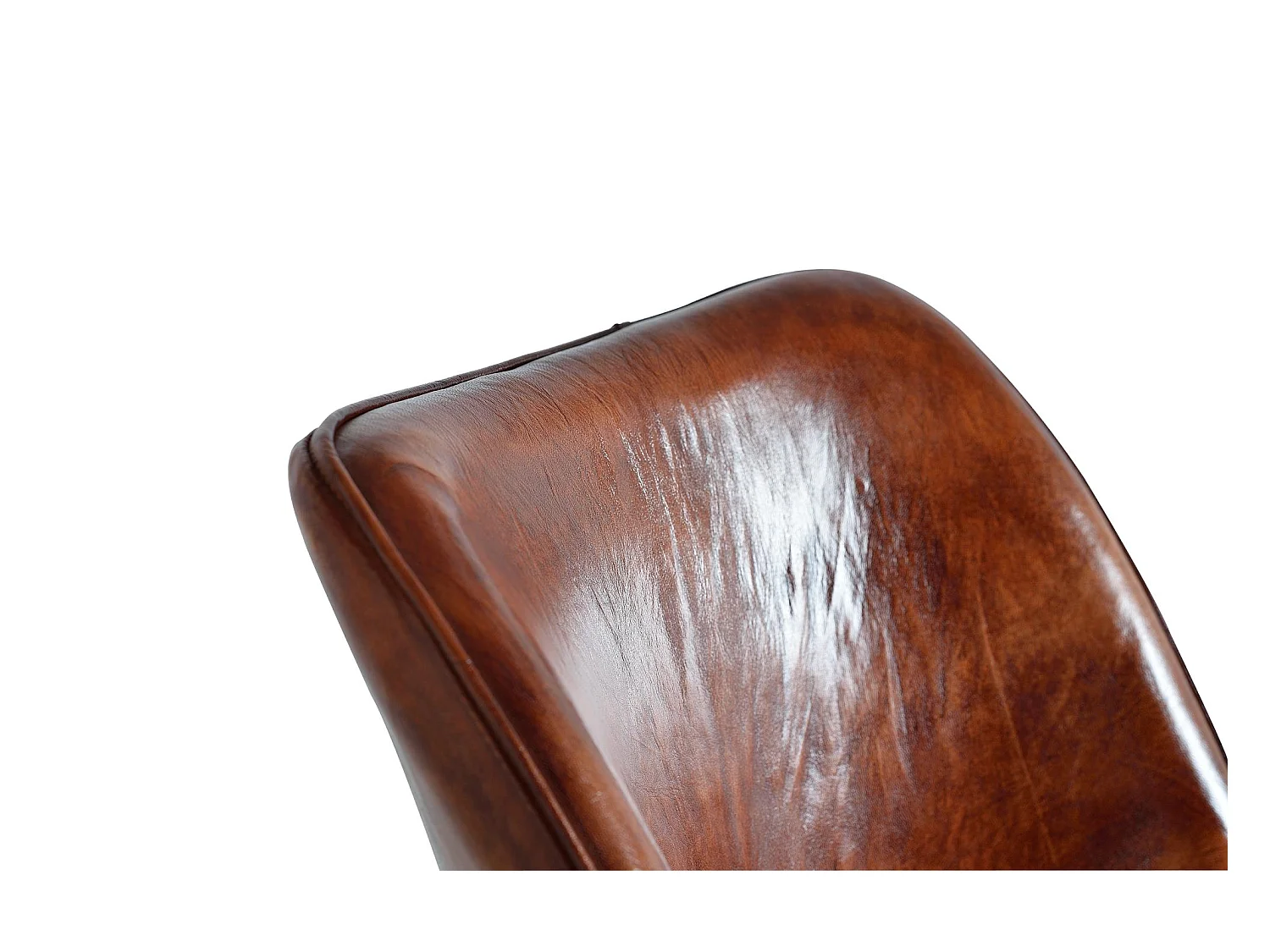 CADEIRA DE COURO PERNAS DE METAL Marrón.Giner y Colomer.86x54x46