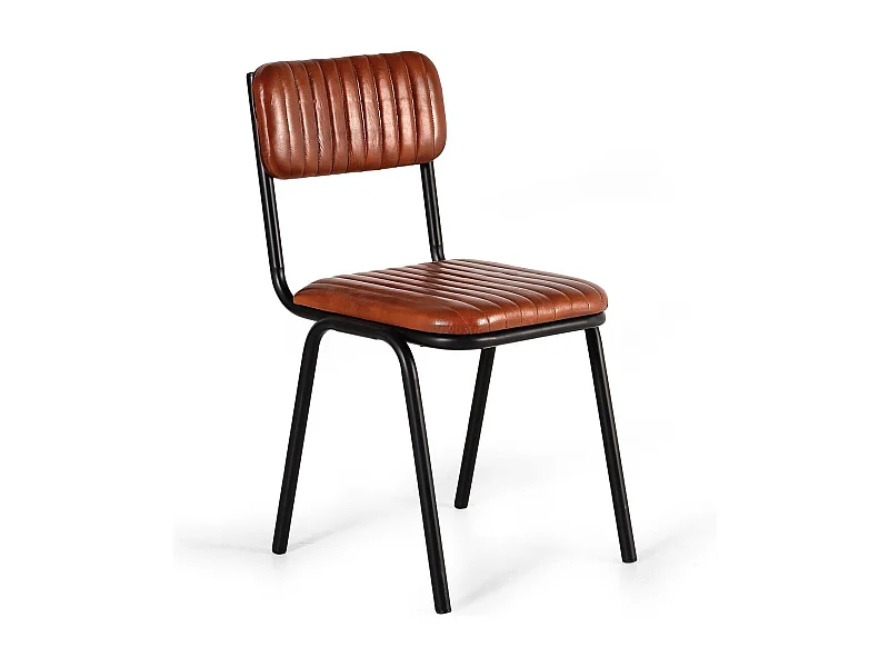 Kavel van 2 leren stoelen