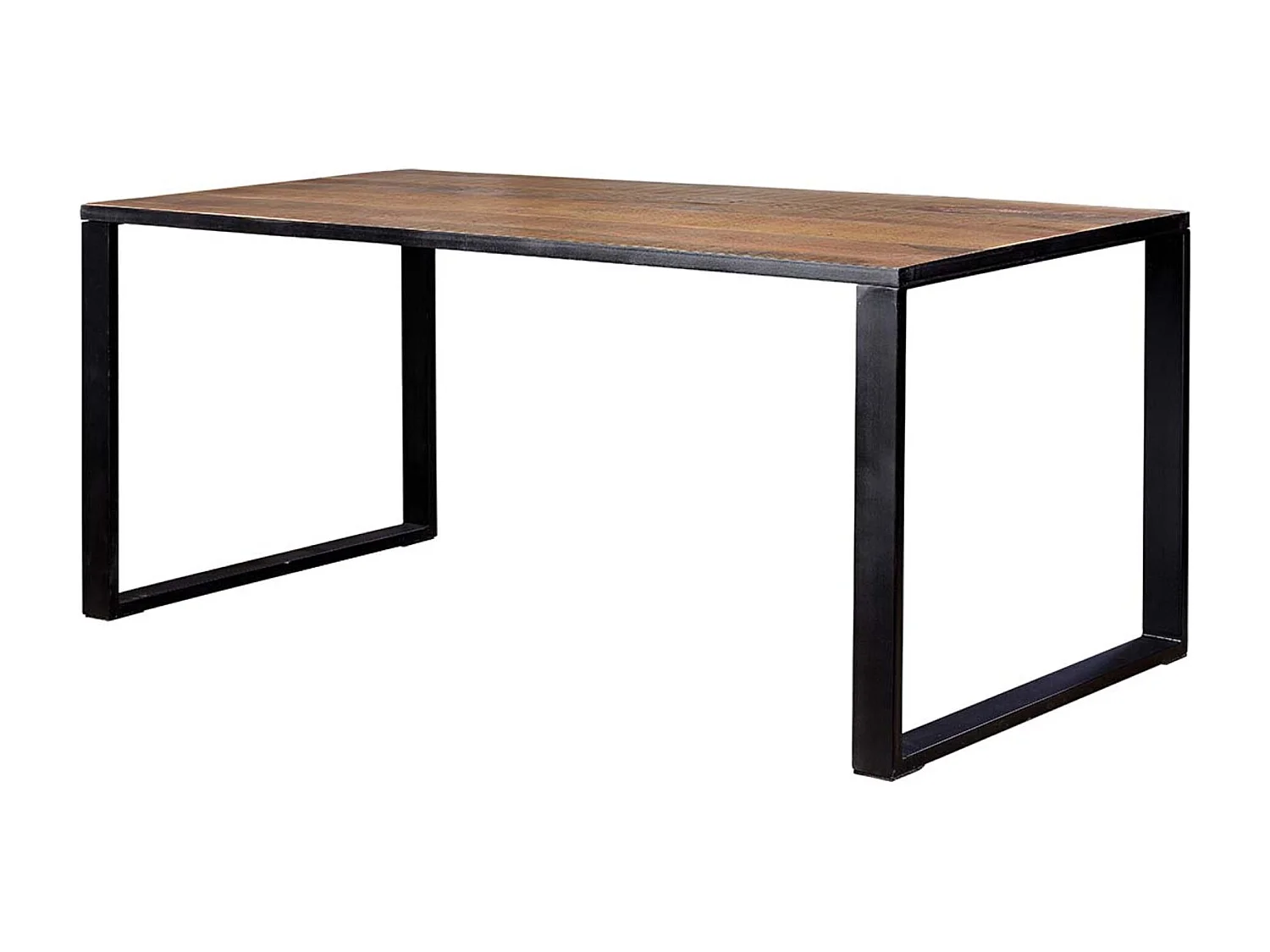 Table en métal et acacia naturel et noir 8 places