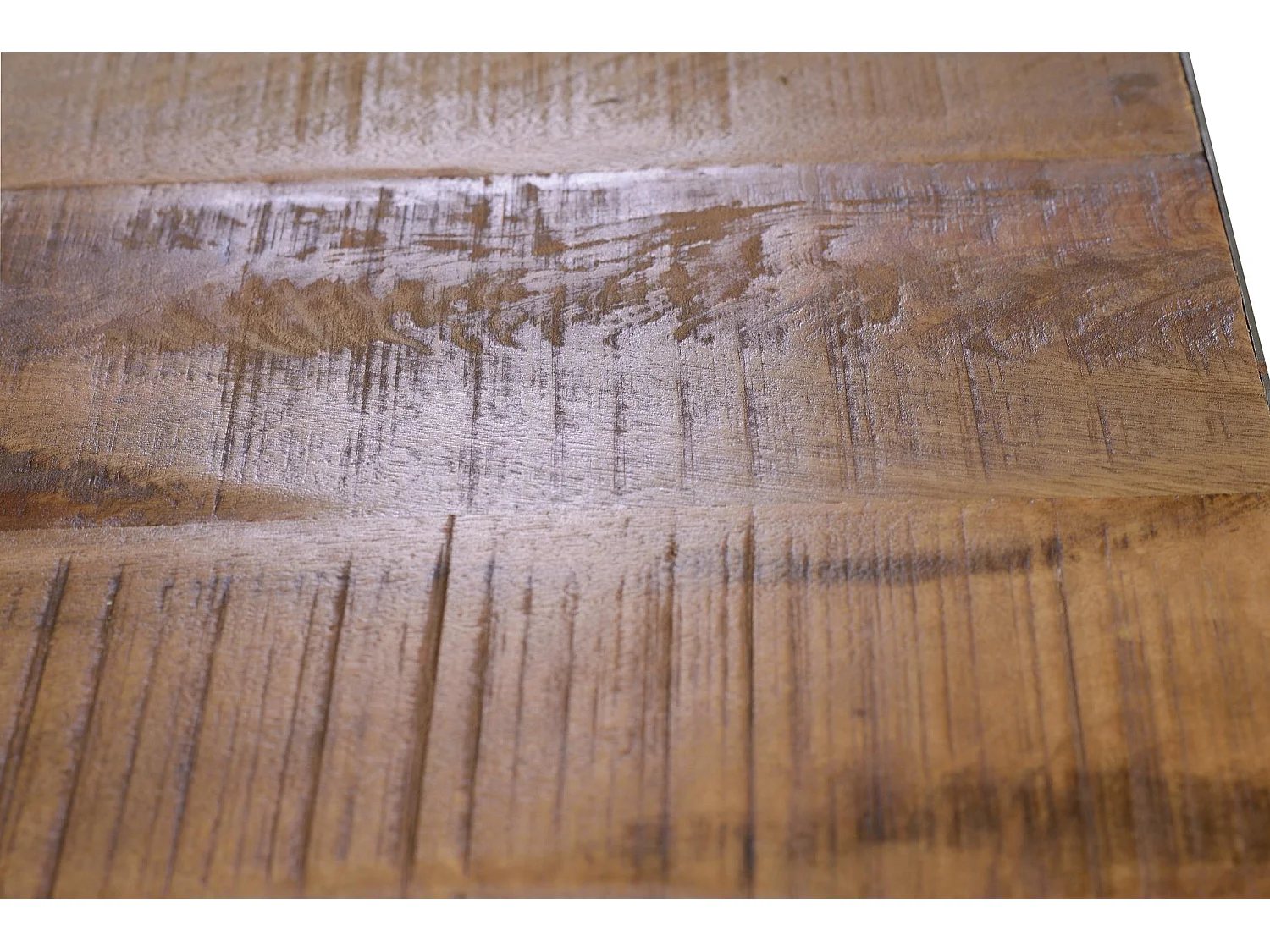 Table en métal et acacia naturel et noir 8 places