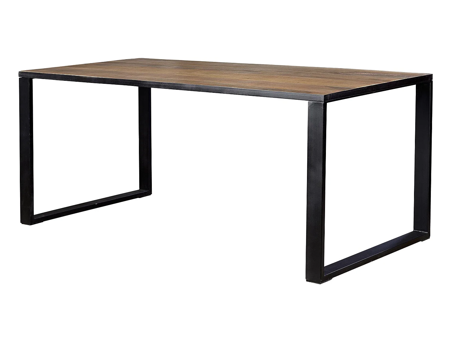 Table en métal et acacia naturel et noir 8 places
