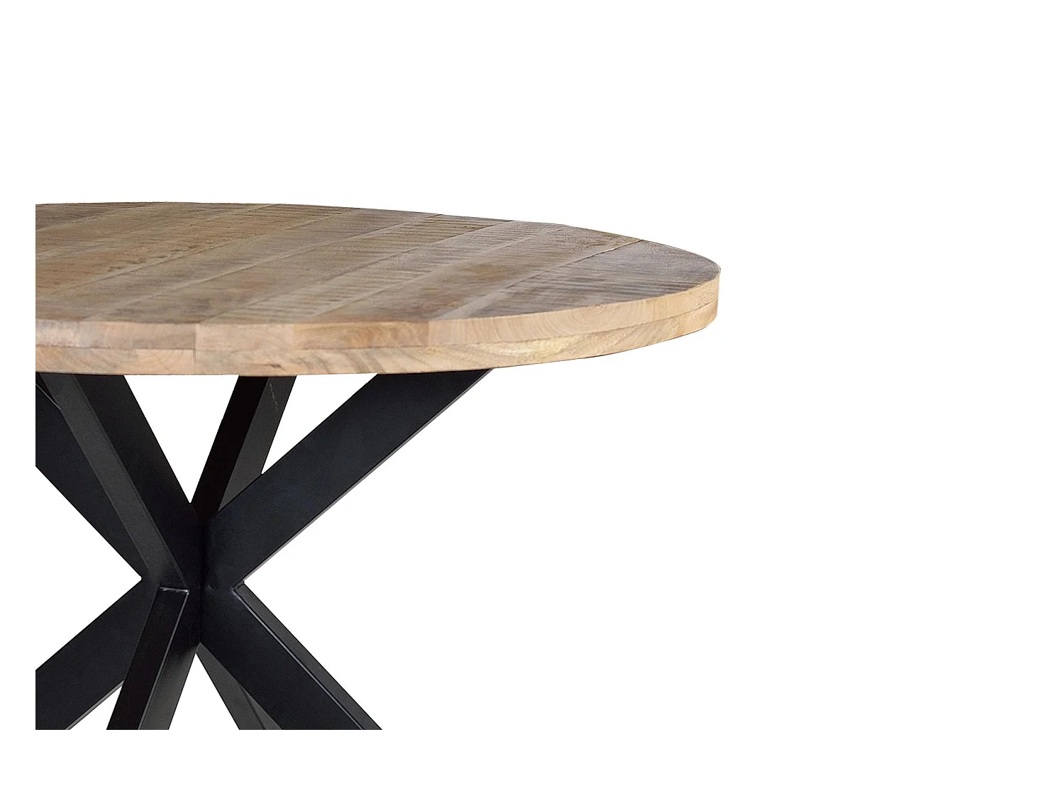 Esstisch aus Akazienholz und Metall