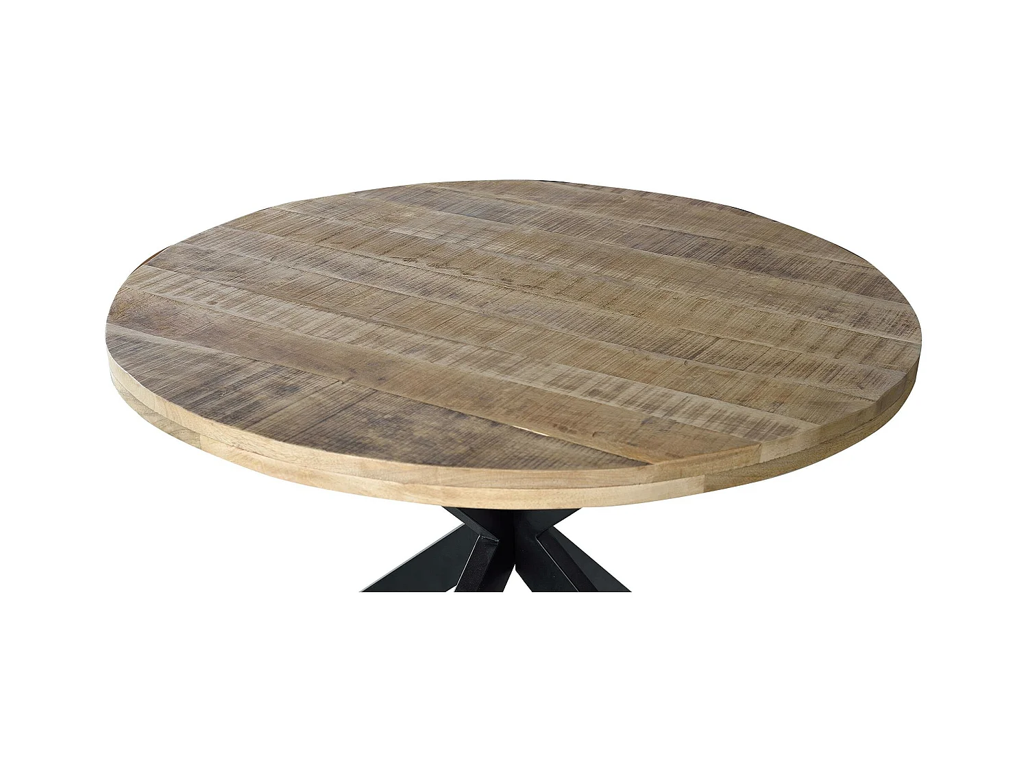 Esstisch aus Akazienholz und Metall