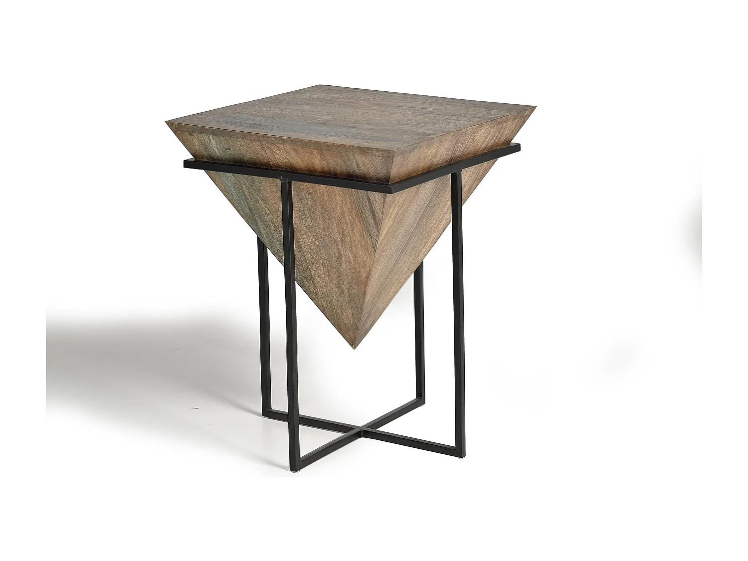 Ecktisch aus Metall und Holz