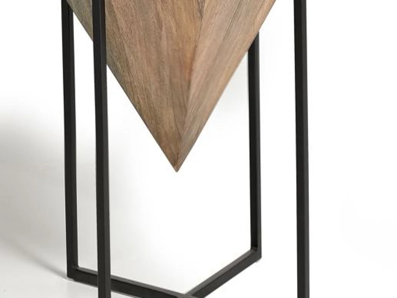 Tables d'appoint en bois de manguier 50 cm, style industriel vintage - 64 x 50 x 50 cm