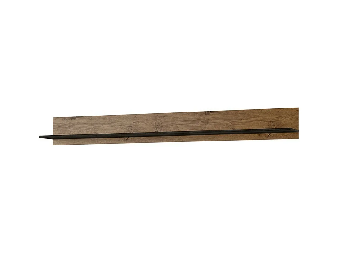 Étagère murale SANTIAGO – 180 cm coloris chêne et noir effet bois