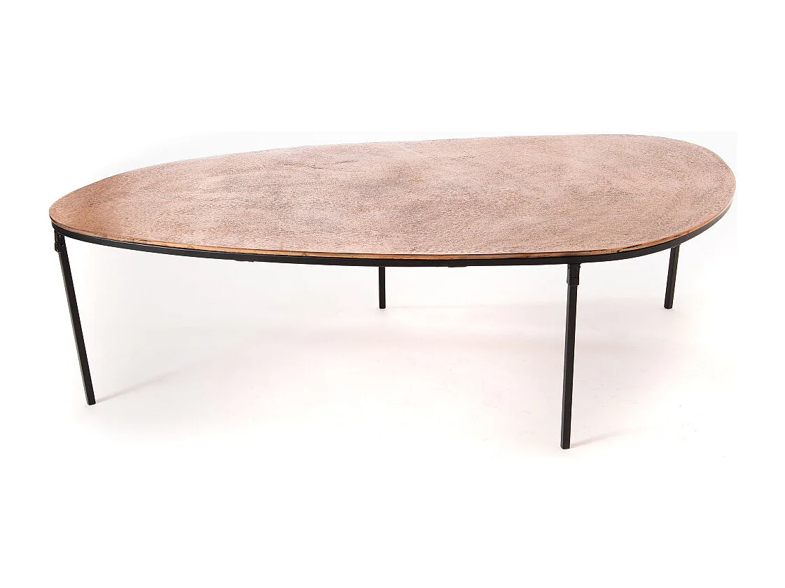 Table basse galet cuivre