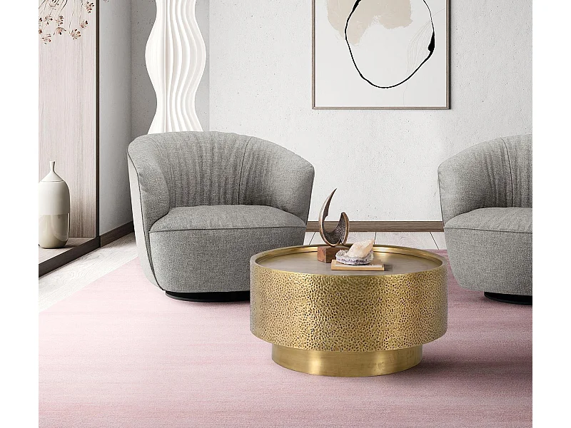 Table en aluminium et bronze doré