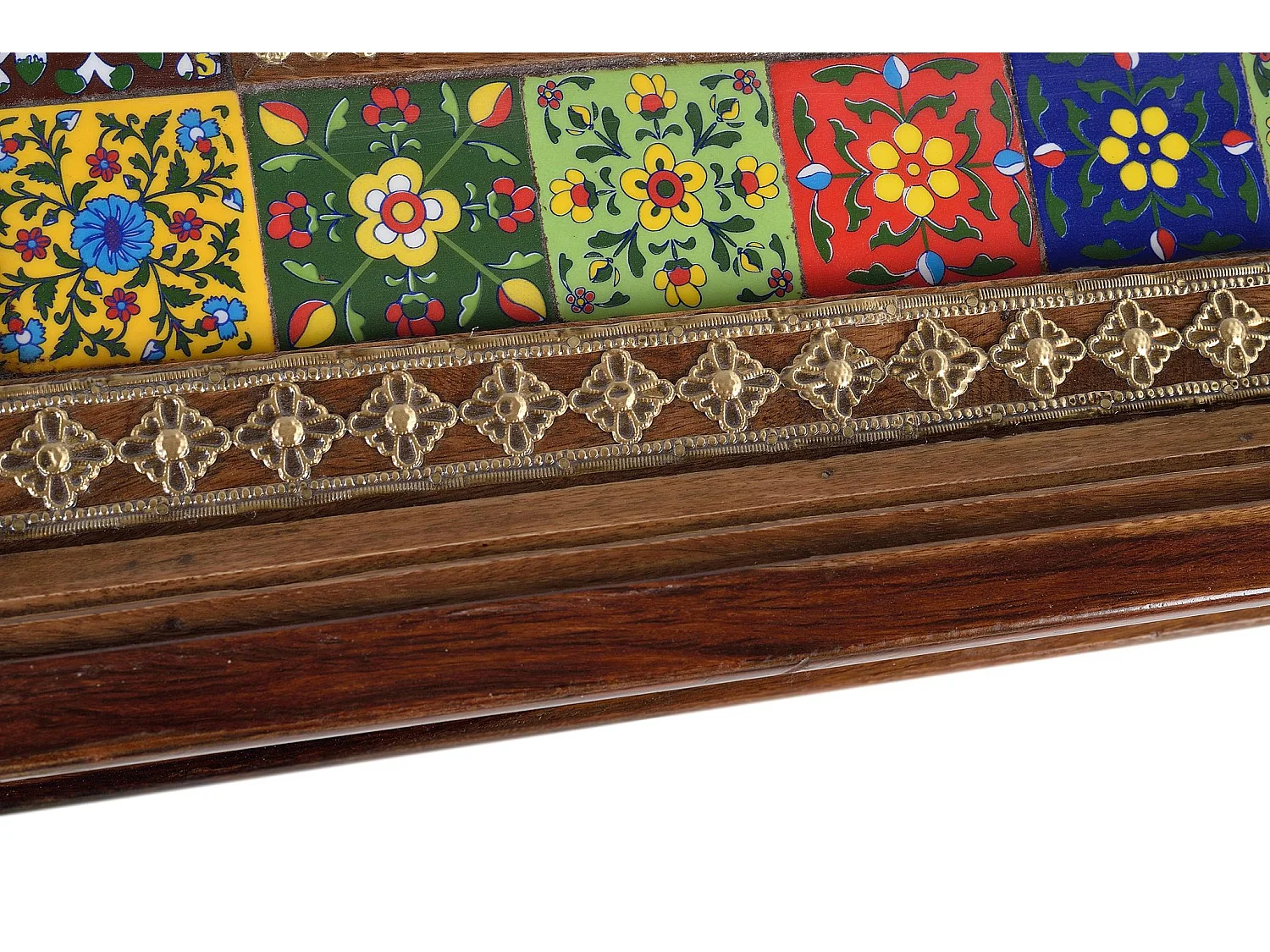 Tables basses en palissandre 120 cm, style ethnique artisanal - 45 x 120 x 60 cm