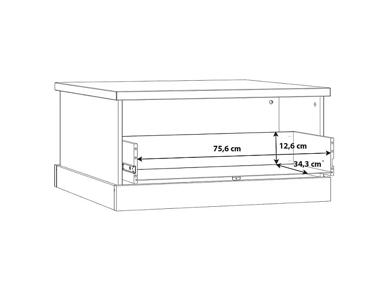 Table basse carrée 85 cm 2 tiroirs décor chêne et noir mat - FARM