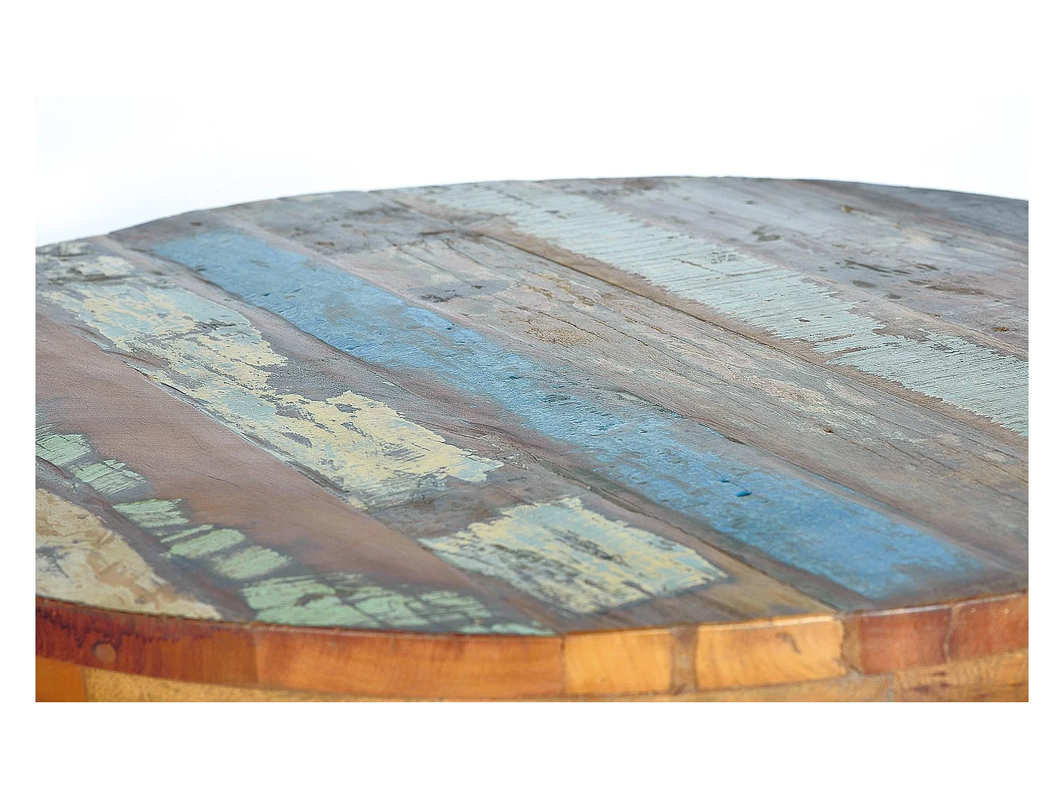 Table à manger en bois d'acacia naturel et pieds en métal noir