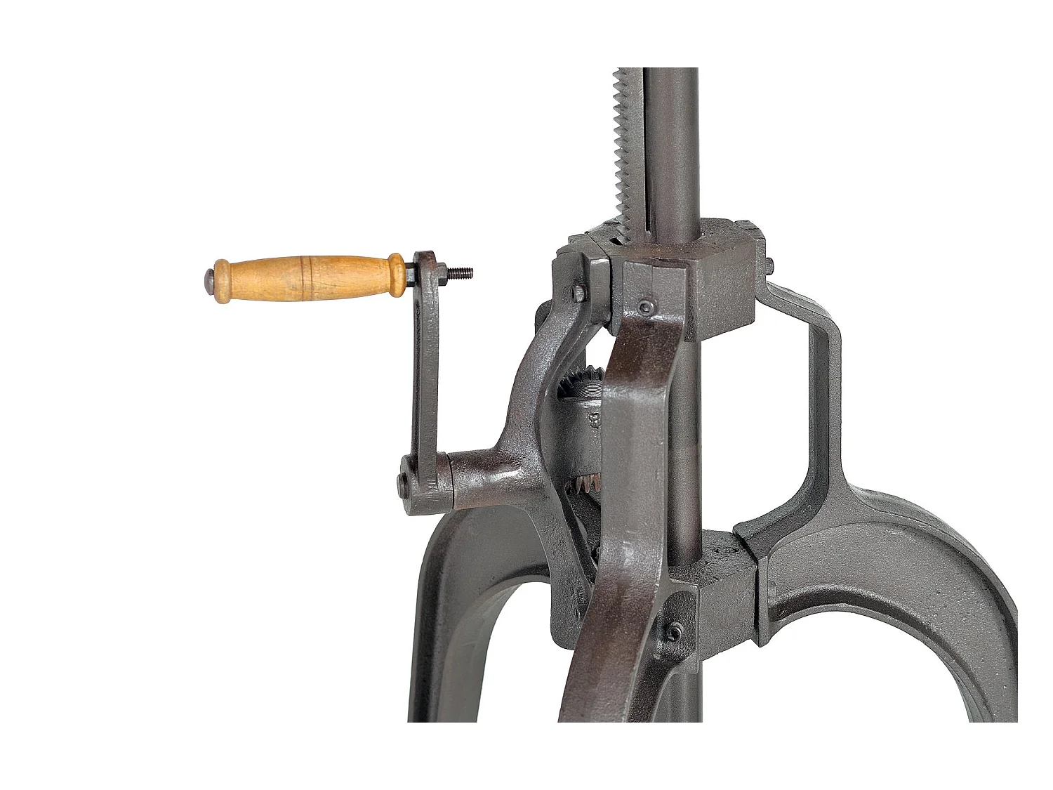 Table à manger en bois d'acacia naturel et pieds en métal noir