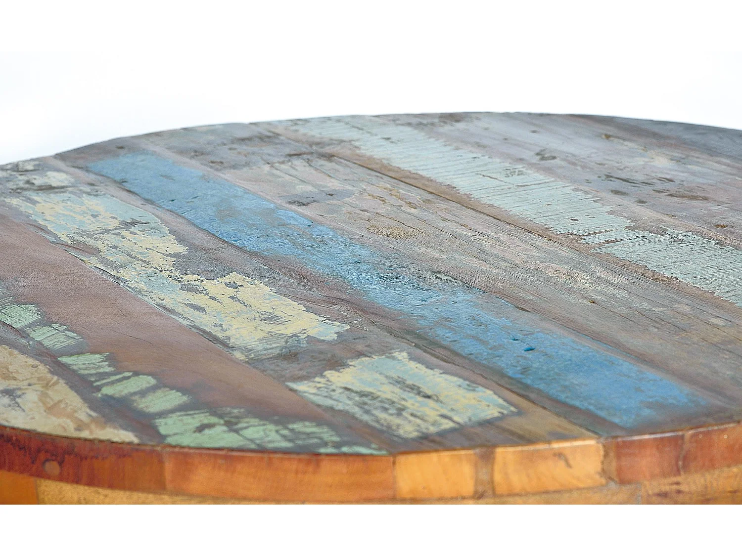 Table à manger en bois d'acacia naturel et pieds en métal noir