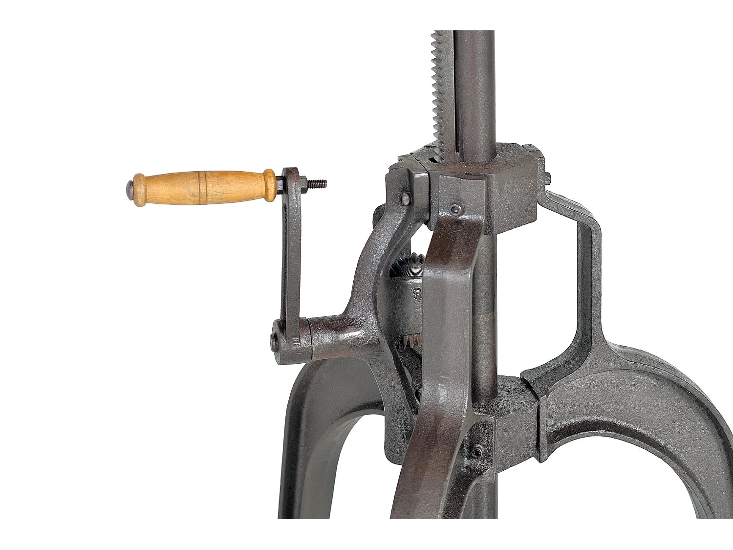 Table à manger en bois d'acacia naturel et pieds en métal noir