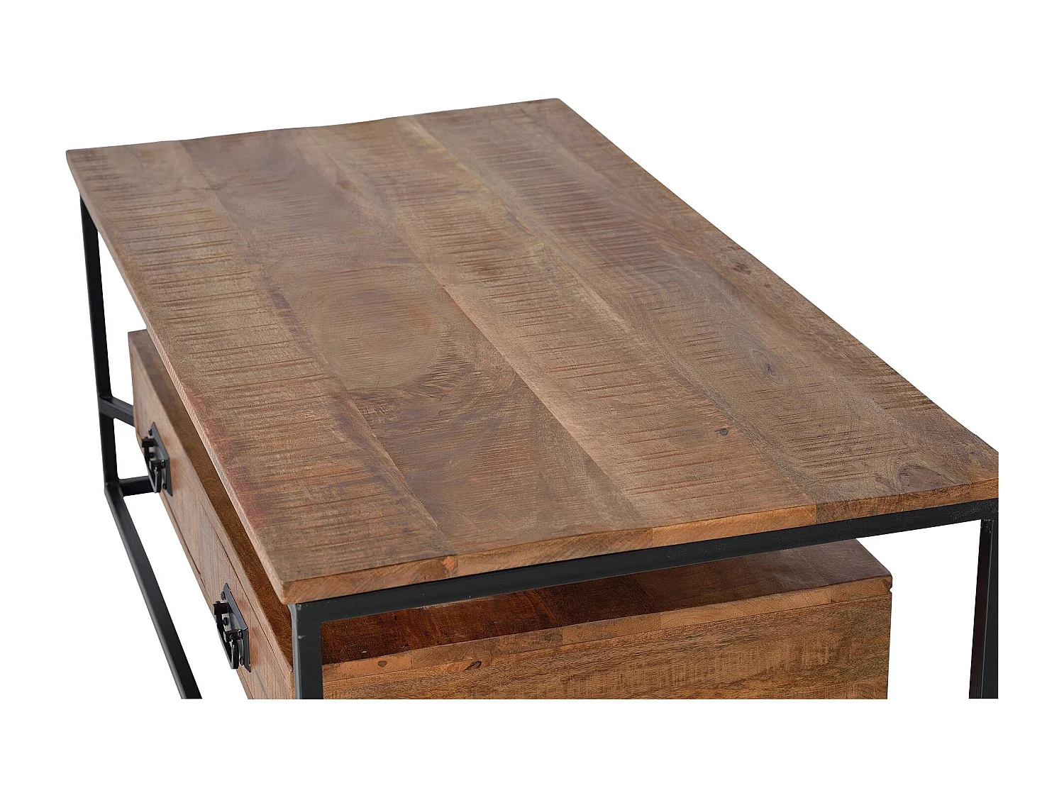 Table basse en bois de manguier et métal