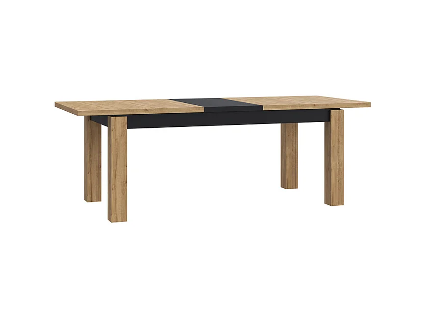 Table de repas extensible 180 à 226 cm décor chêne et noir mat - FARM