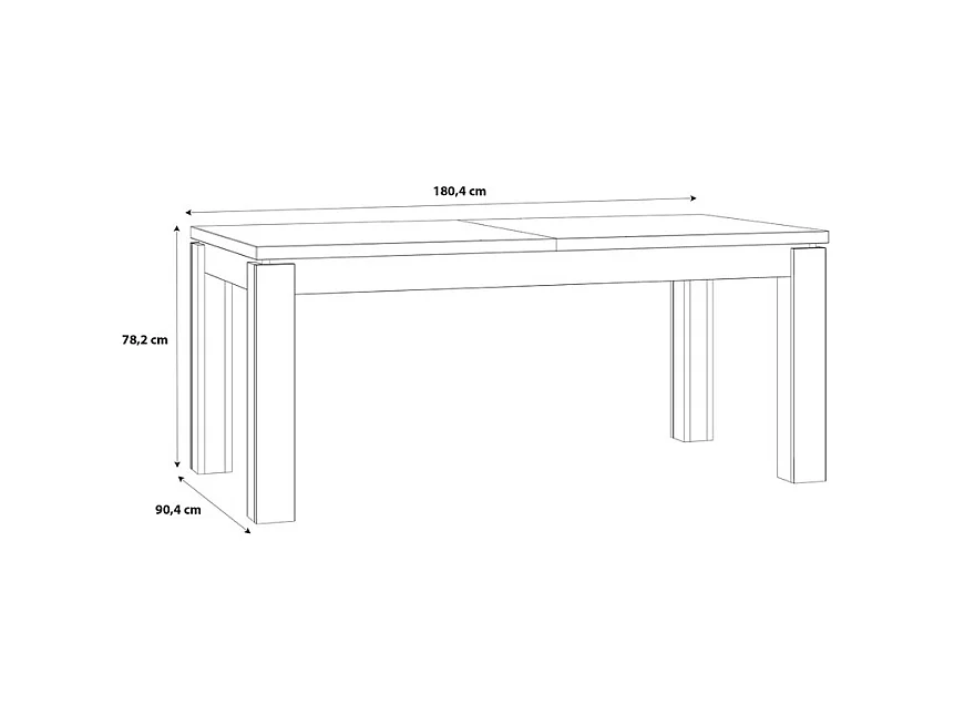 Table de repas extensible 180 à 226 cm décor chêne et noir mat - FARM