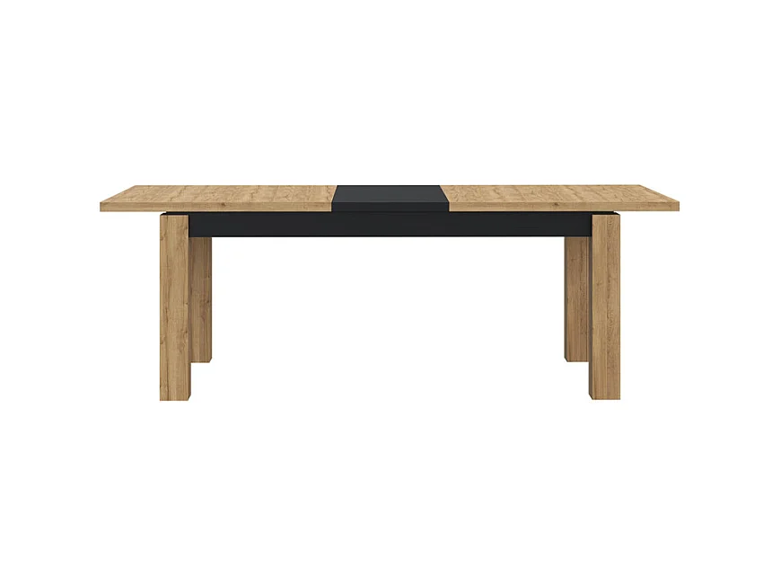 Table de repas extensible 180 à 226 cm décor chêne et noir mat - FARM