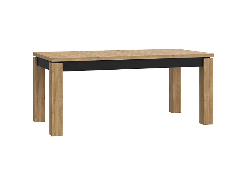 Table de repas extensible 180 à 226 cm décor chêne et noir mat - FARM