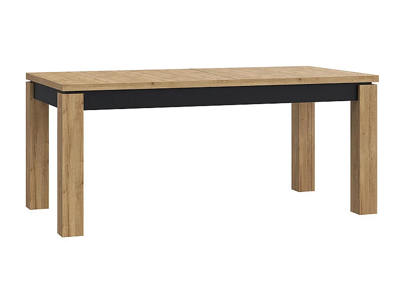 Table de repas extensible 180 à 226 cm décor chêne et noir mat - FARM