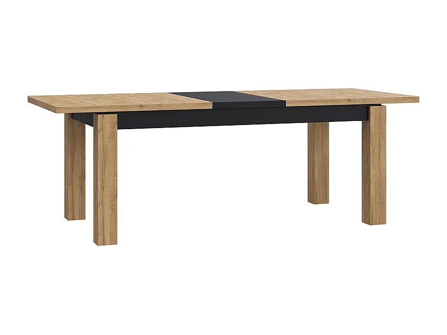 Table de repas extensible 180 à 226 cm décor chêne et noir mat - FARM