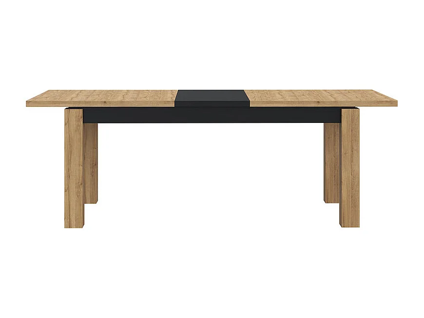 Table de repas extensible 180 à 226 cm décor chêne et noir mat - FARM