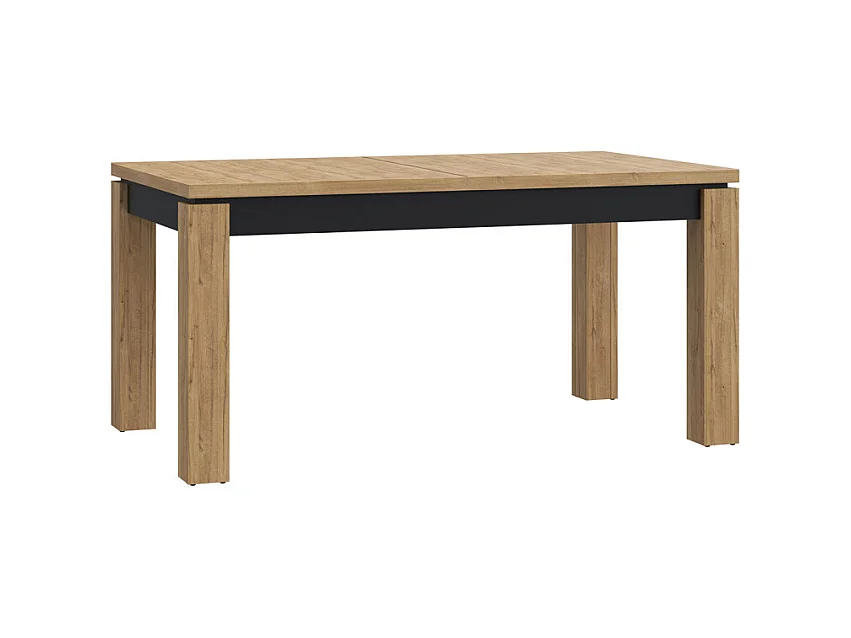 Table de repas extensible 160 à 206 cm décor chêne et noir mat - FARM