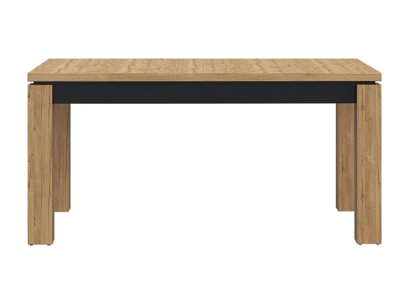 Table de repas extensible 160 à 206 cm décor chêne et noir mat - FARM