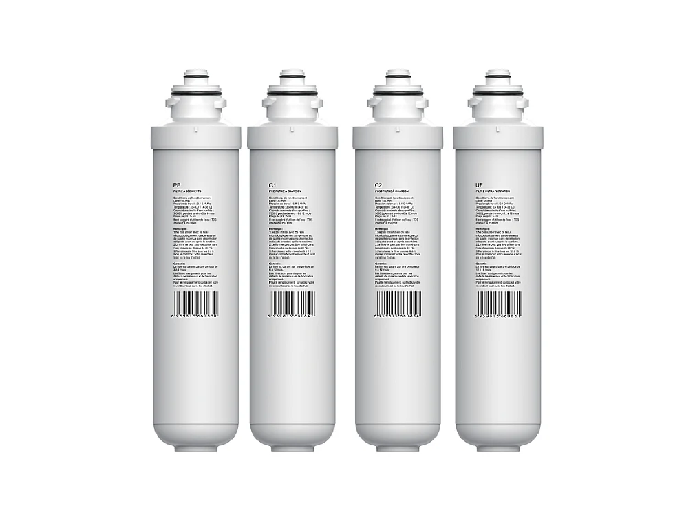 Set van 4 filters voor waterfontein op netwerk