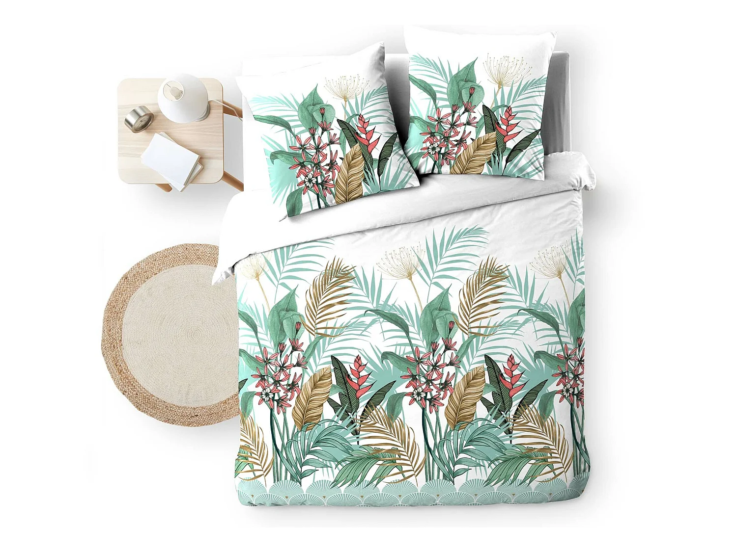 Housse de couette + 2 taies Gaze de coton 240 x 260 cm Tendance Costa rica