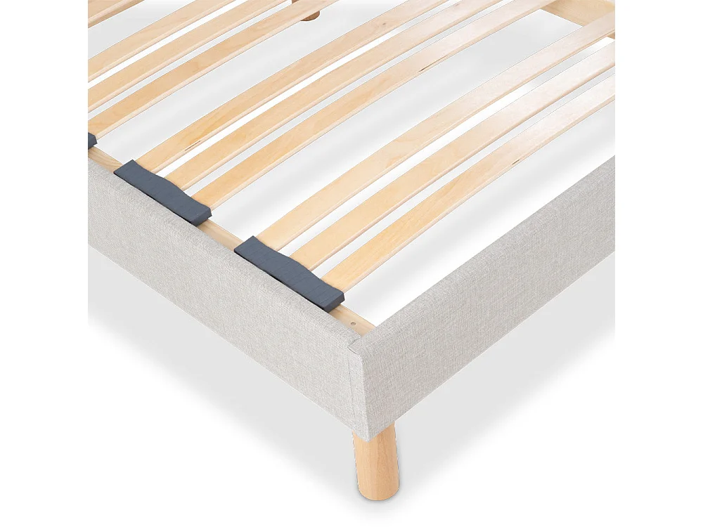 Sommier à lattes bois Capitole 90x190 cm - Tri-lattes ergonomiques - Gris clair