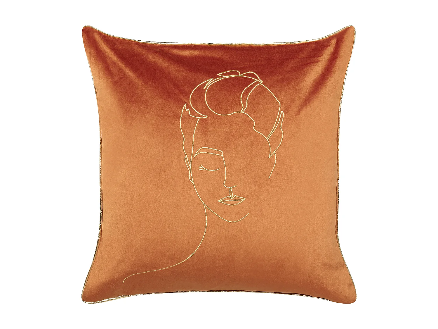 Lot de 2 coussins décoratifs CROCUS Velours 45 x 45 cm Orange Motif abstrait