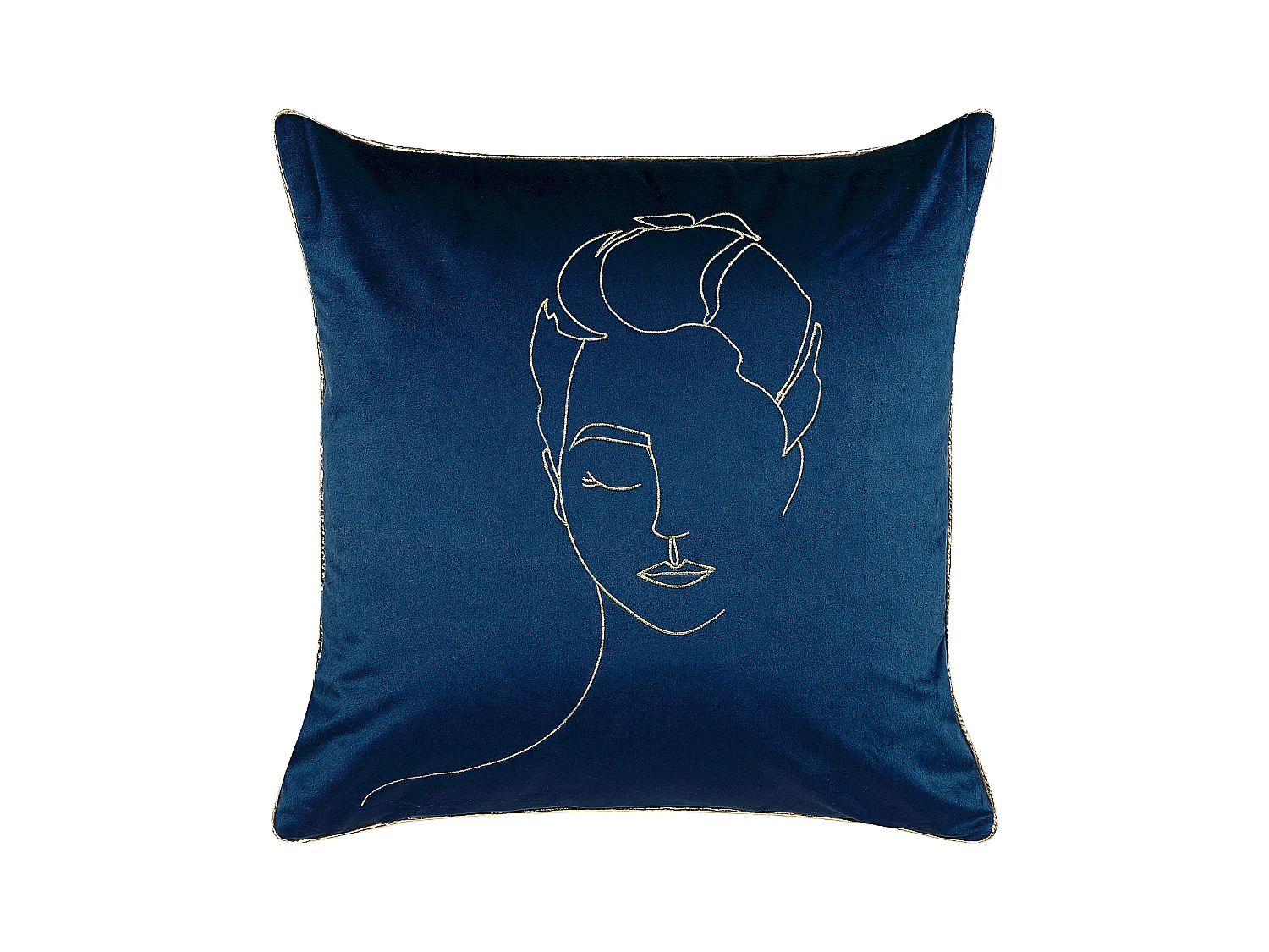 Set van 2 decoratieve kussens CROCUS Fluweel 45 x 45 cm Donkerblauw Abstract patroon