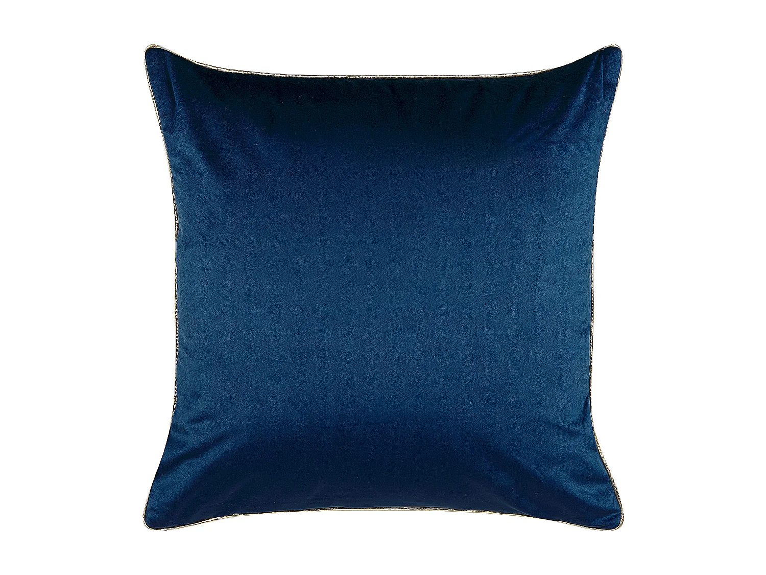 Dekokissen mit Füllung 2er Set Samt blau / gold Gesichtsmotiv 45 x 45 cm Crocus