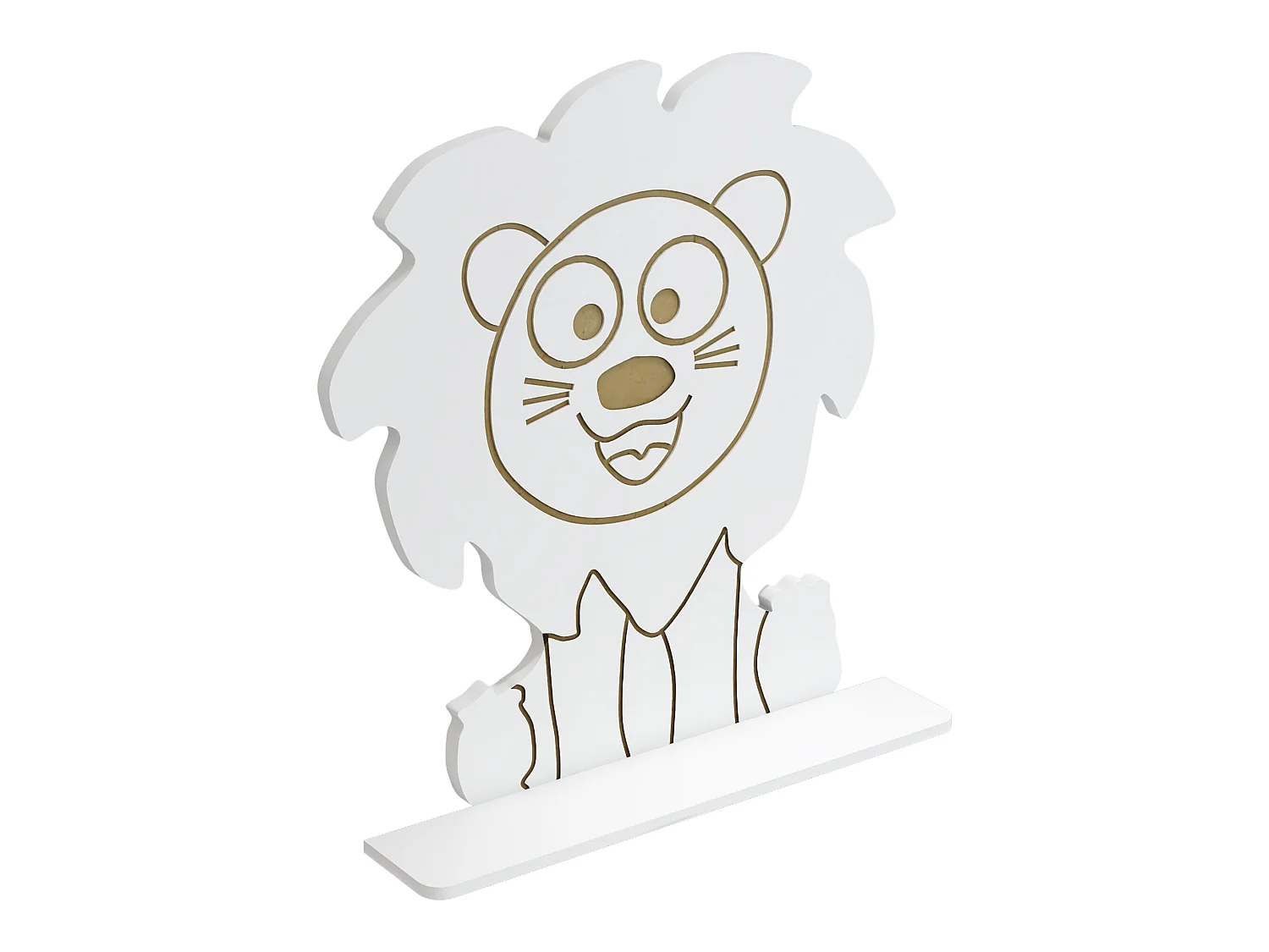 Étagère murale Korsør pour enfant forme lion 60 x 55 x 11 blanc [en.casa]